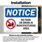 Signmission No Food Or Drink In Manufacturing Area Sign With Symbol, 18 in W x Rectangle, Vinyl Decal OS-2PACK-NS-D-1218-L-14593 - alternate 2